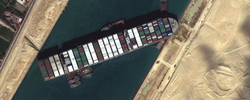 Enormous Container Ship Blocks Supplies to Europe and the US